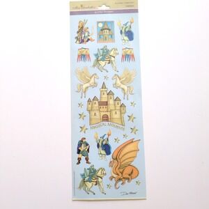 RARE Miss Elizabeth's Fairytale Fantasy Glitter Sticker Dan Morris Castle Dragon